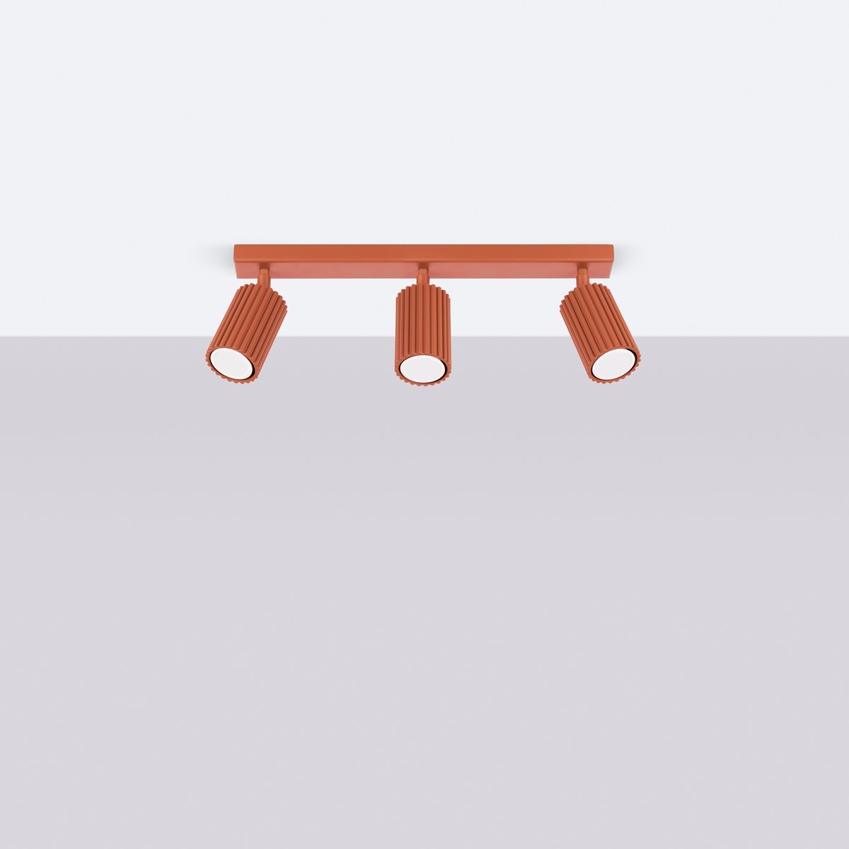 Plafonnier Aluminium Ocre Rouge GU10 3 Karbon Line rouge, EDEN