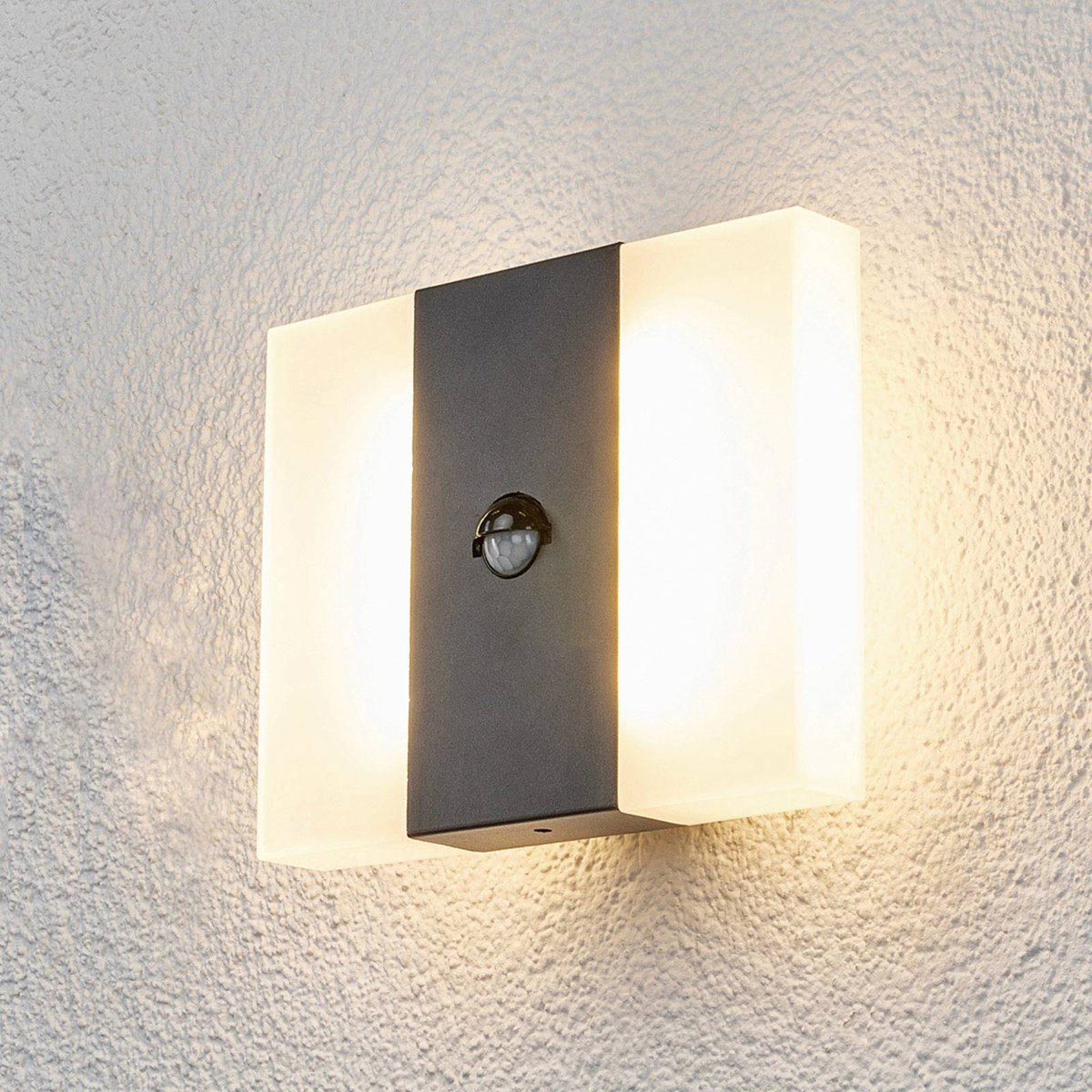 Applique extérieure en aluminium moderneLED gris graphite, blanc, LINDBY