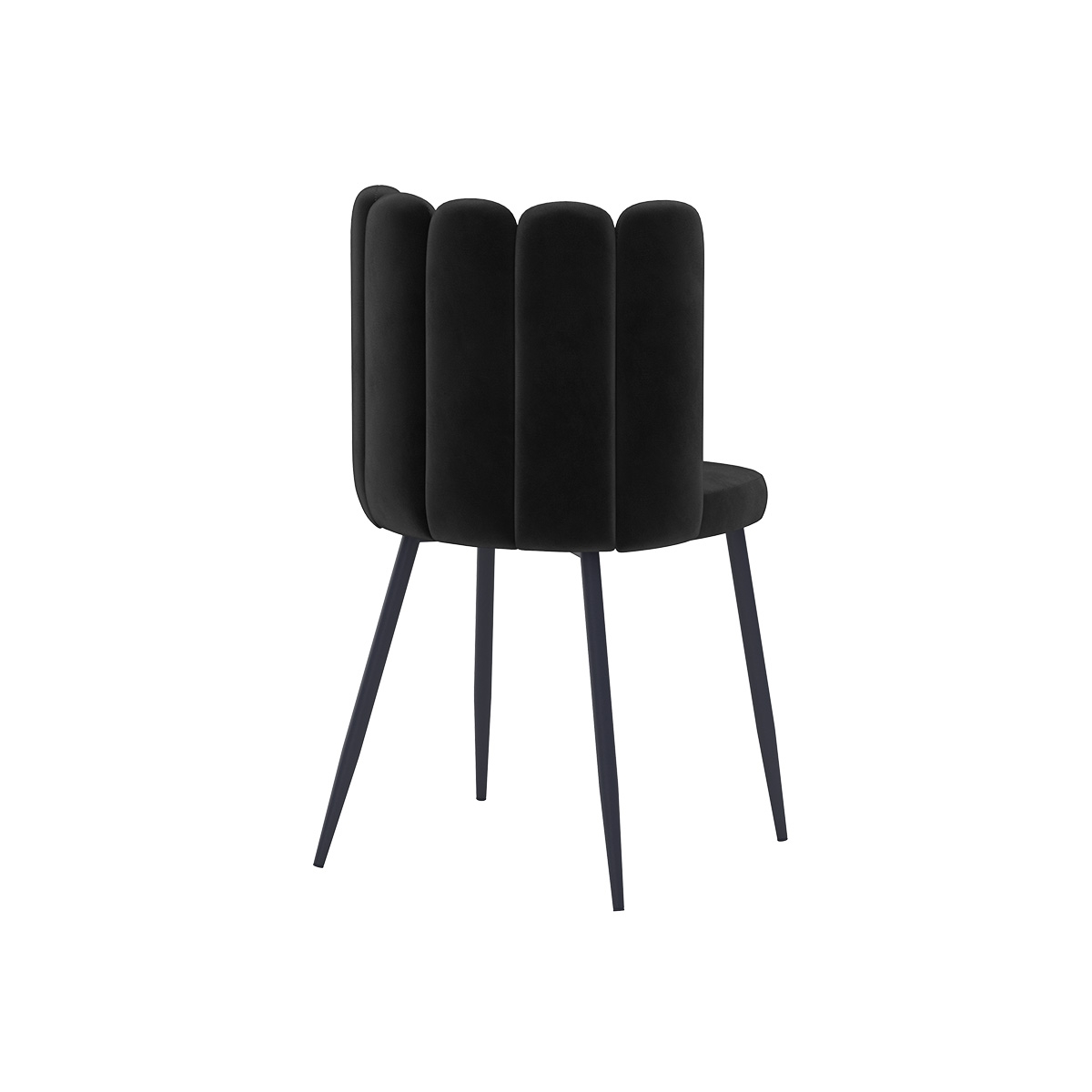 Lot de 2 chaises en velours et pieds en métal - ROSY noir, MAISON PAVANE