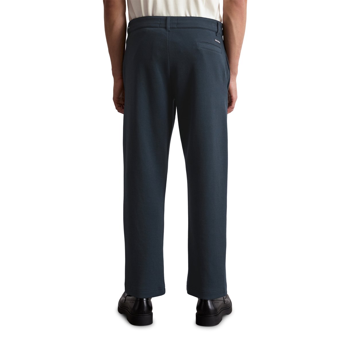 Pantalon en jersey relaxed en coton bio mélangé bleu foncé, MARC O'POLO
