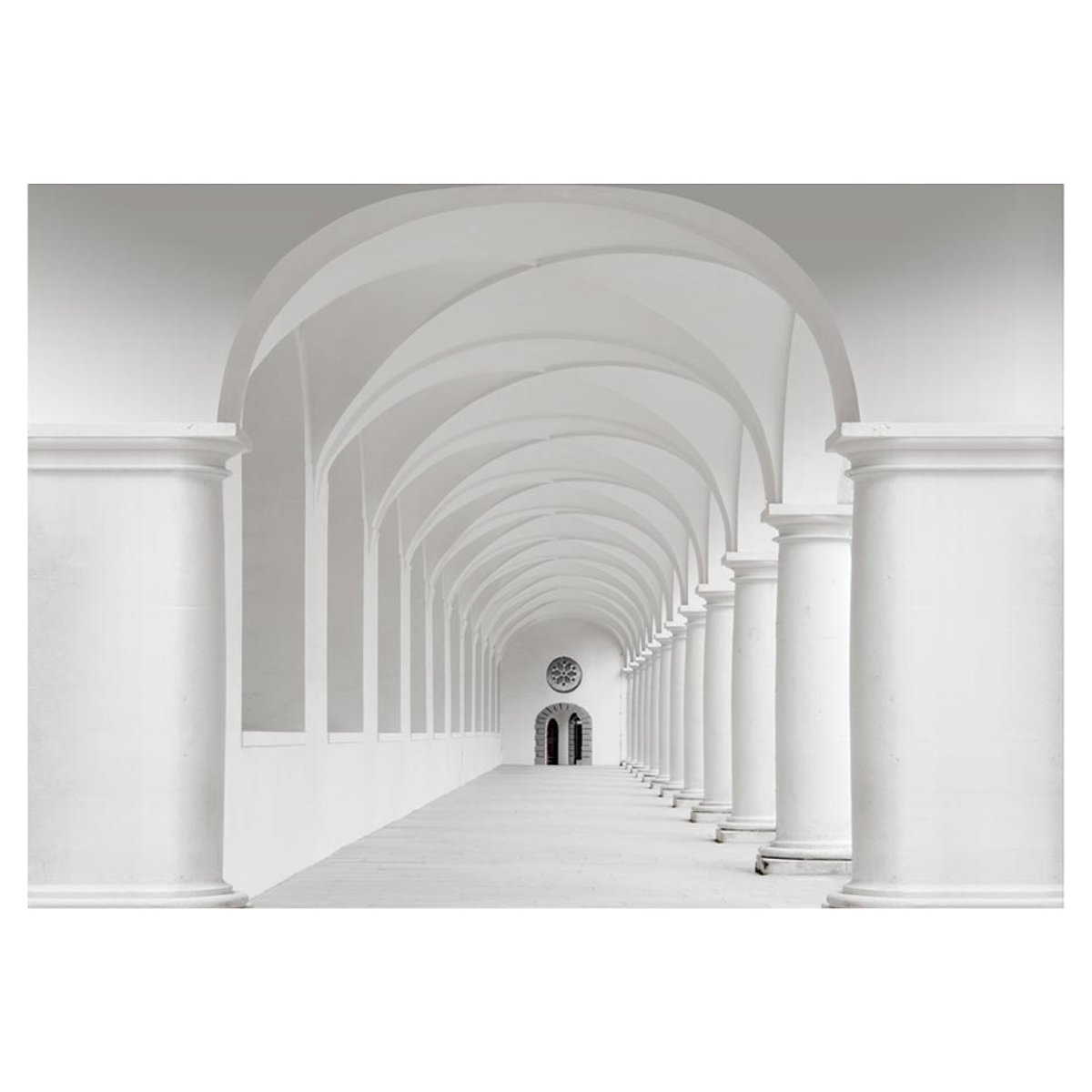 Papier peint intissé panoramique Ville et Architecture Couloir d'incertitude blanc, EDEN