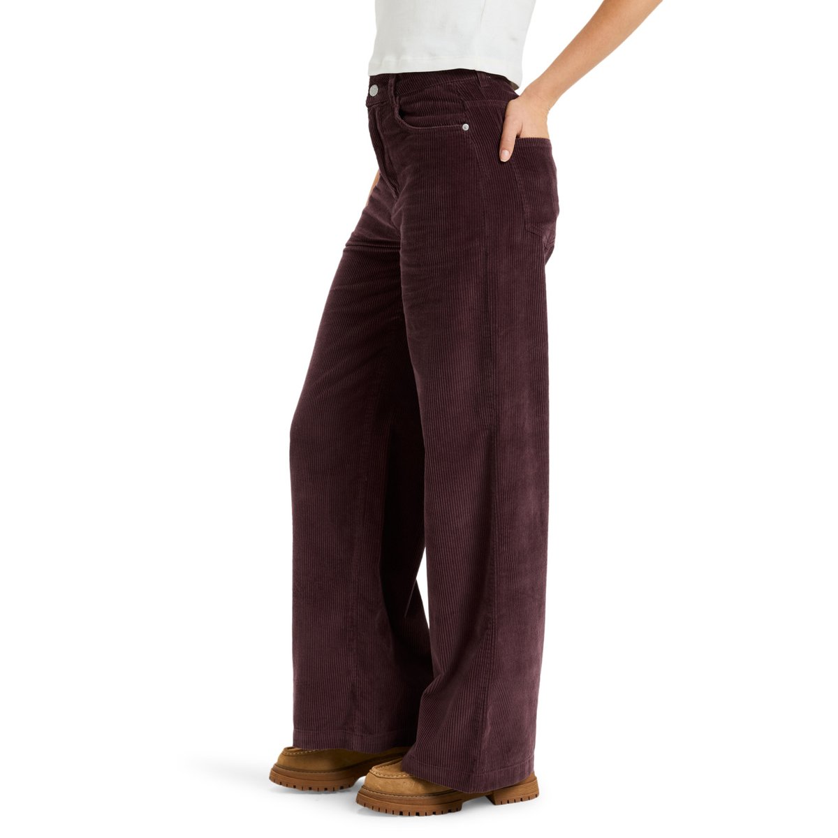 Pantalon ample en velours côtelé SURF ON CLOUD CORD. rouge huckleberry, ROXY