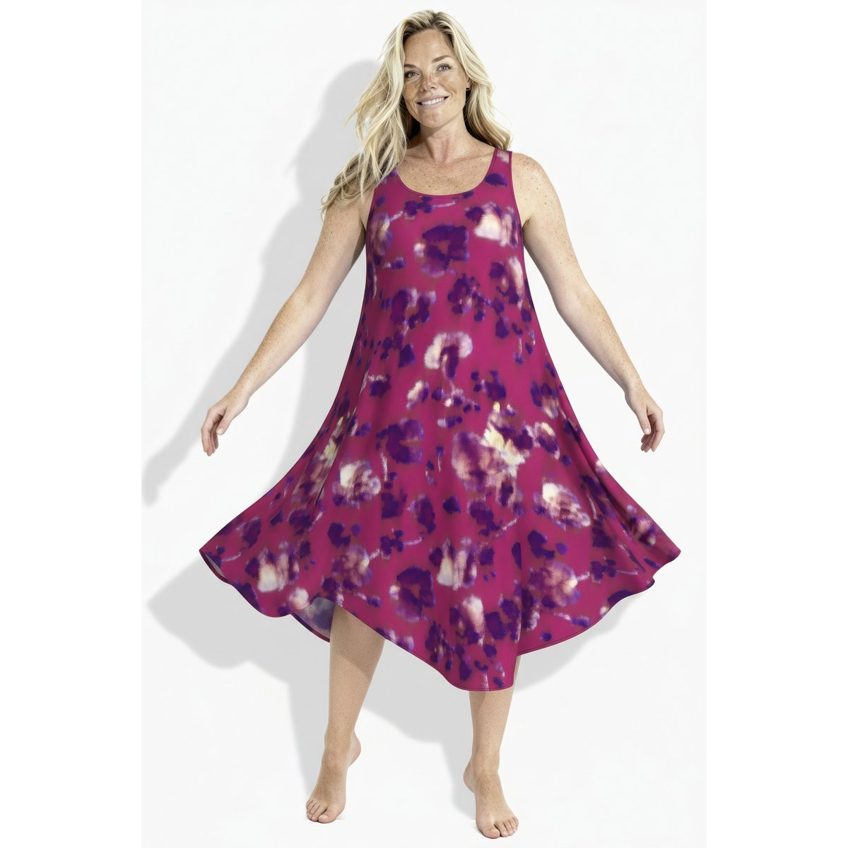 Robe midi sans manches bruyère clair, ULLA POPKEN