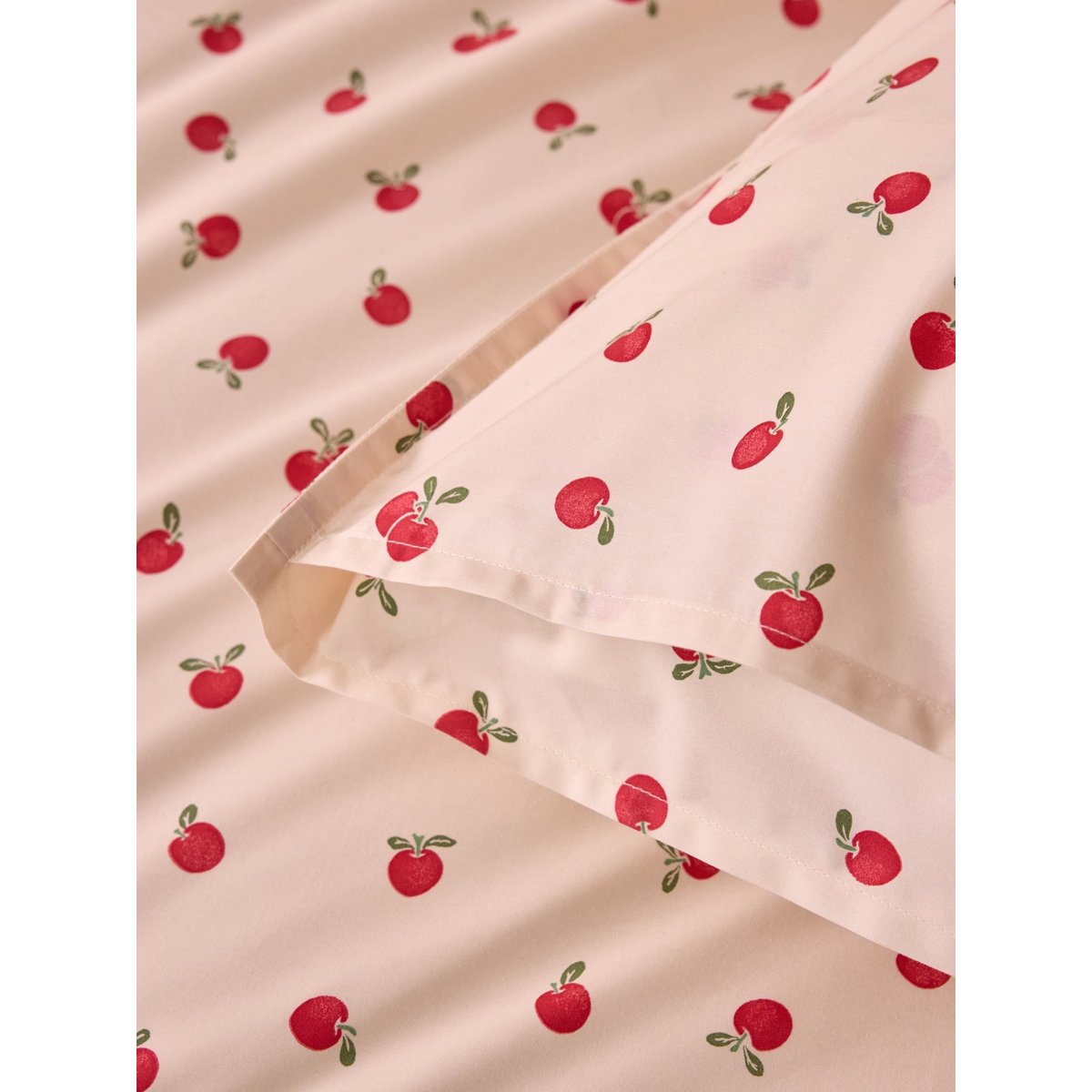 Taie d'oreiller percale de coton "Lady Apple" rouge, CYRILLUS