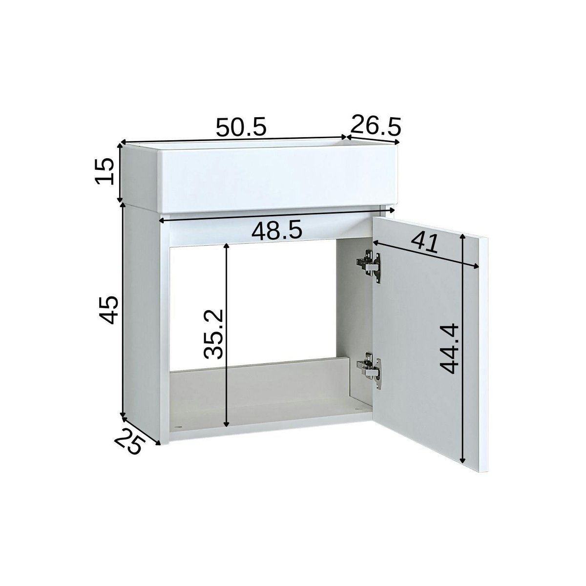 Lave-mains suspendu 1 porte LUA blanc, PIER IMPORT