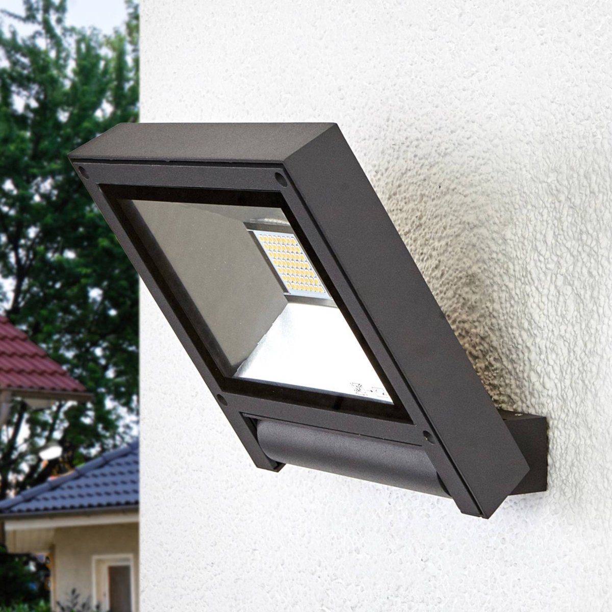 Luminaire extérieur en aluminium moderneLED anthracite, LUCANDE