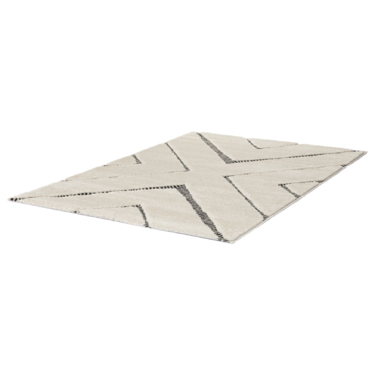 Tapis poils courts style bohème, RACHIDA gris clair, BOBOCHIC
