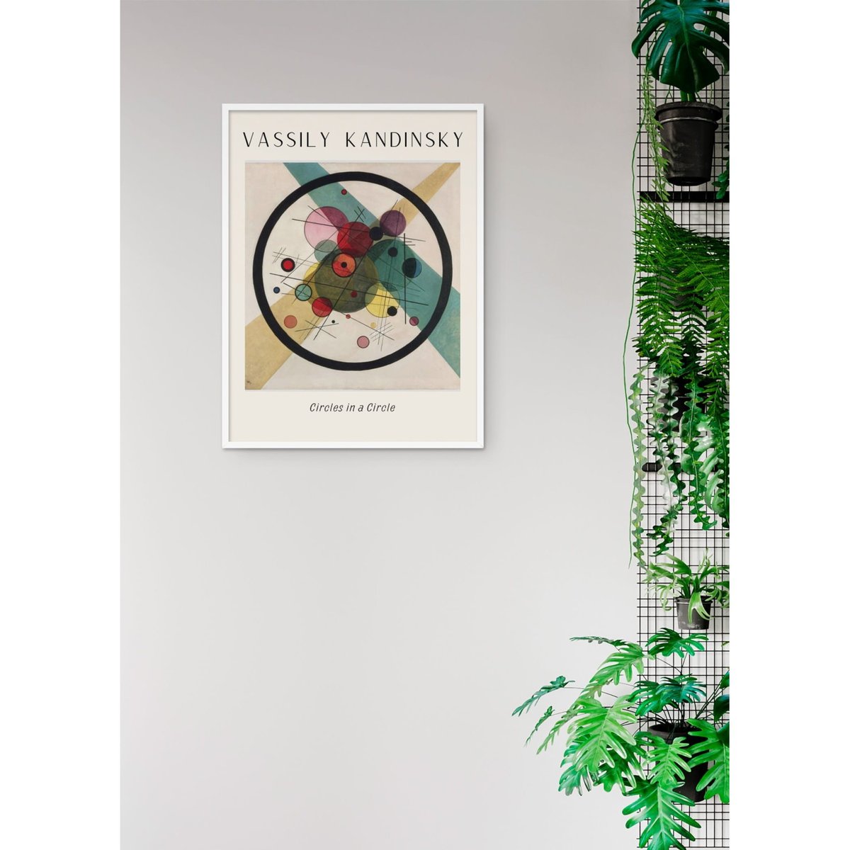 Affiche Vassily Kandinsky Circles in a Circle blanc, L'AFFICHERIE