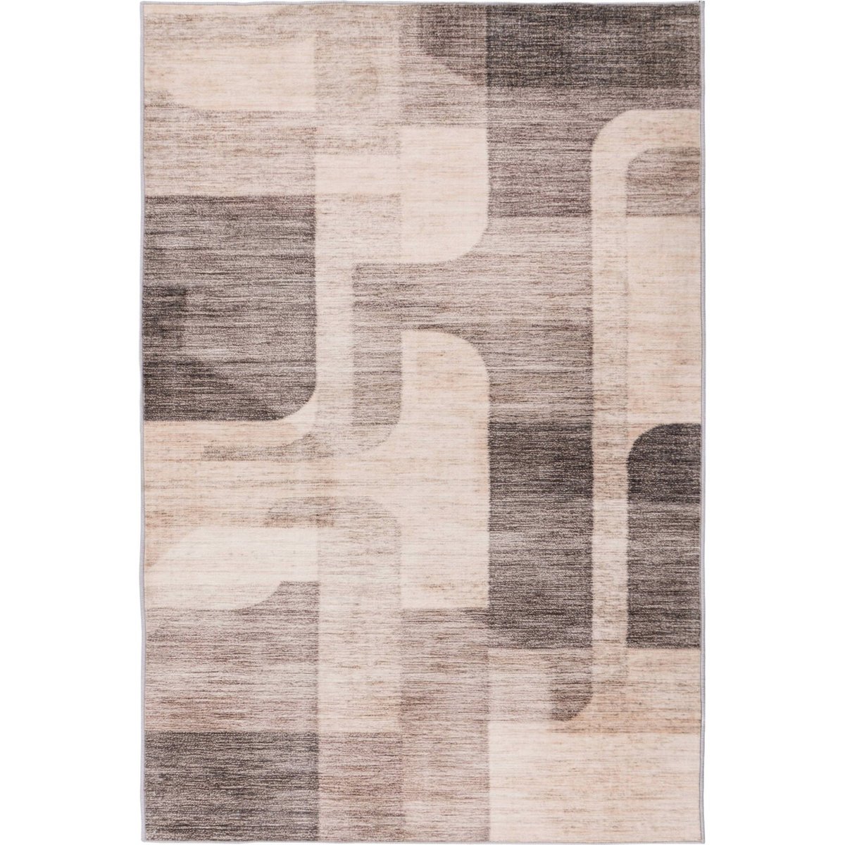 Tapis rectangulaire, Bluster taupe beige à motif gris crème, ARTE ESPINA
