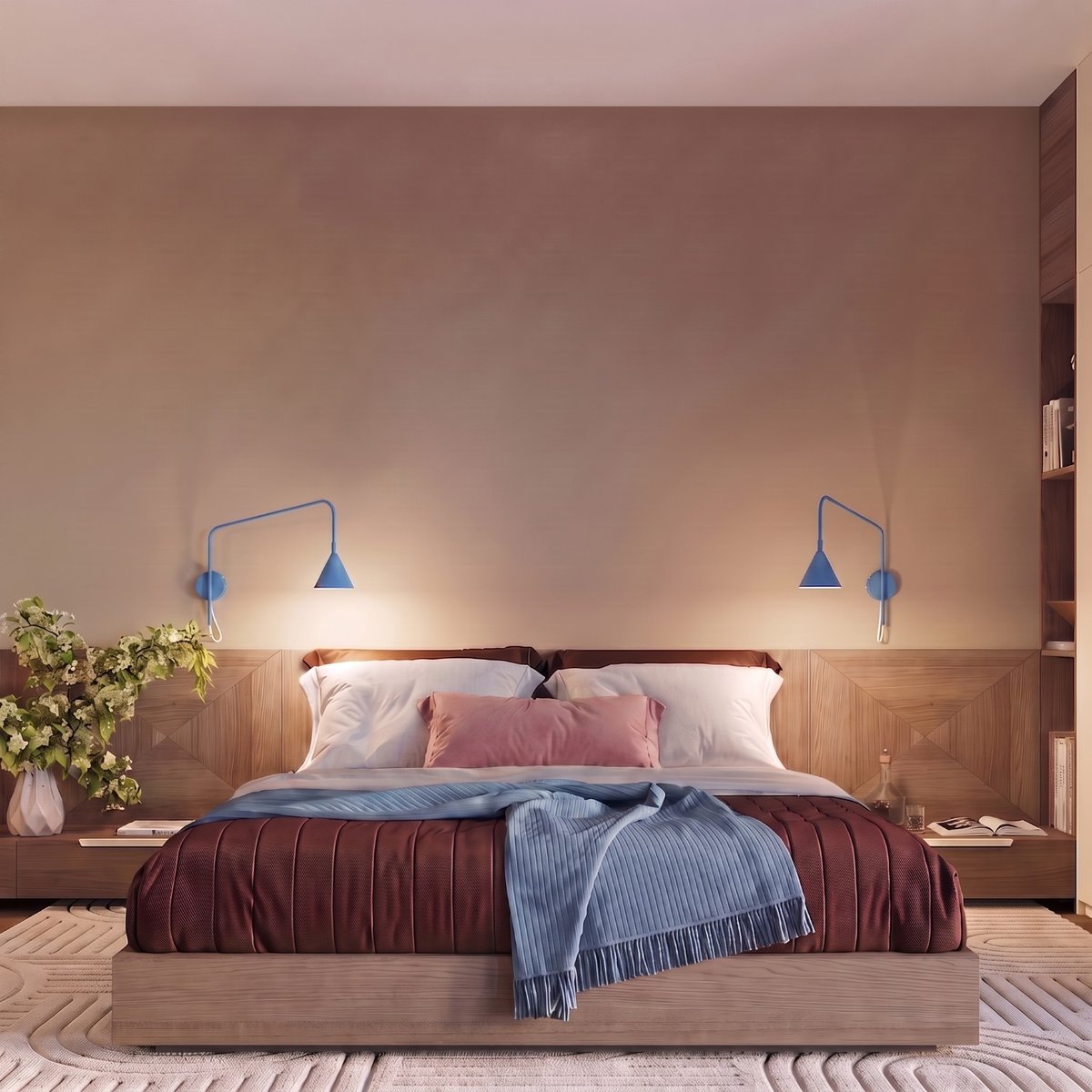 Applique murale Bleu E14 1 Nox bleu, EDEN