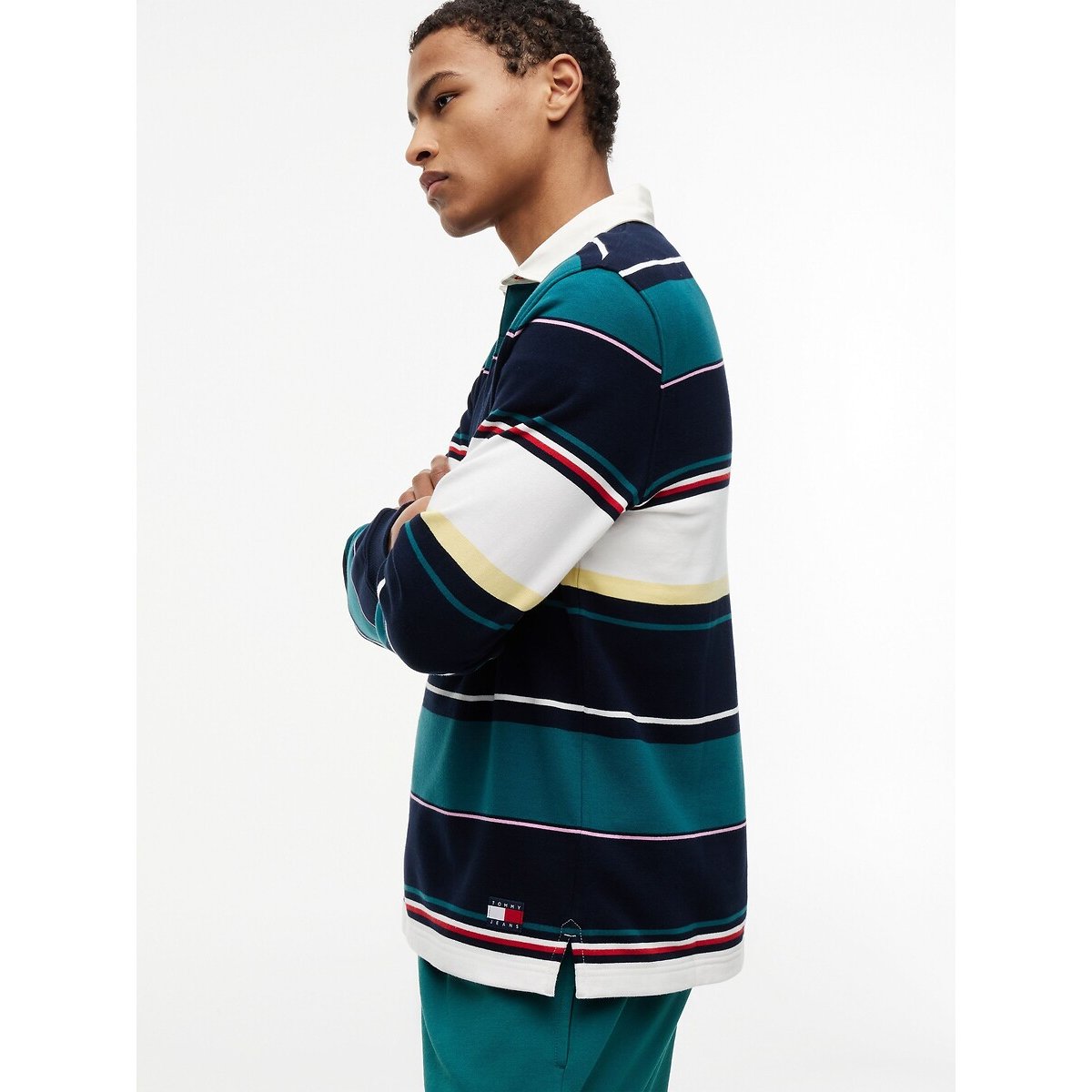 Long Sleeve Polo Shirt navy blue, TOMMY JEANS