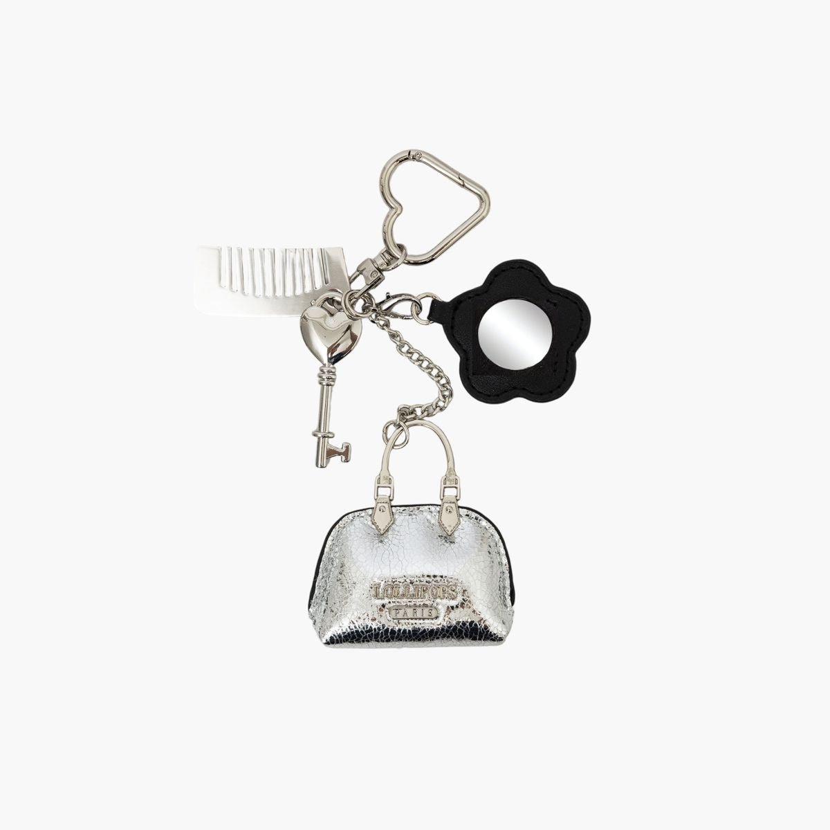 Bijou de sac et fleur miroir Tissalia argent, LOLLIPOPS