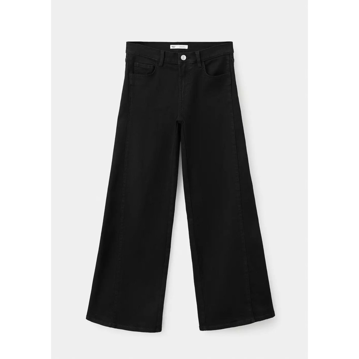 Jean flare délavage noir black denim, MANGO TEEN
