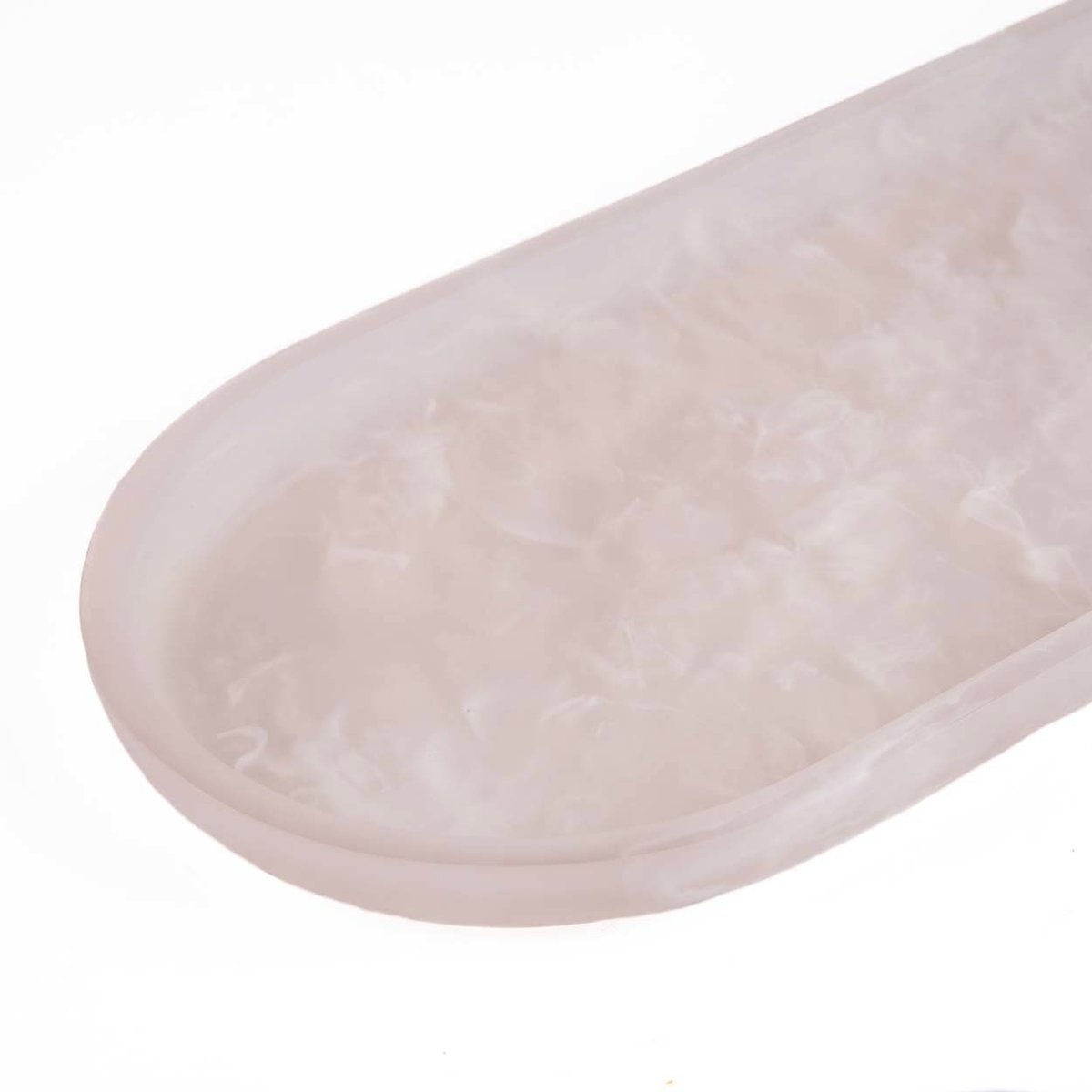 Assiette en résine RESIN rose blanc, BAZAR BIZAR