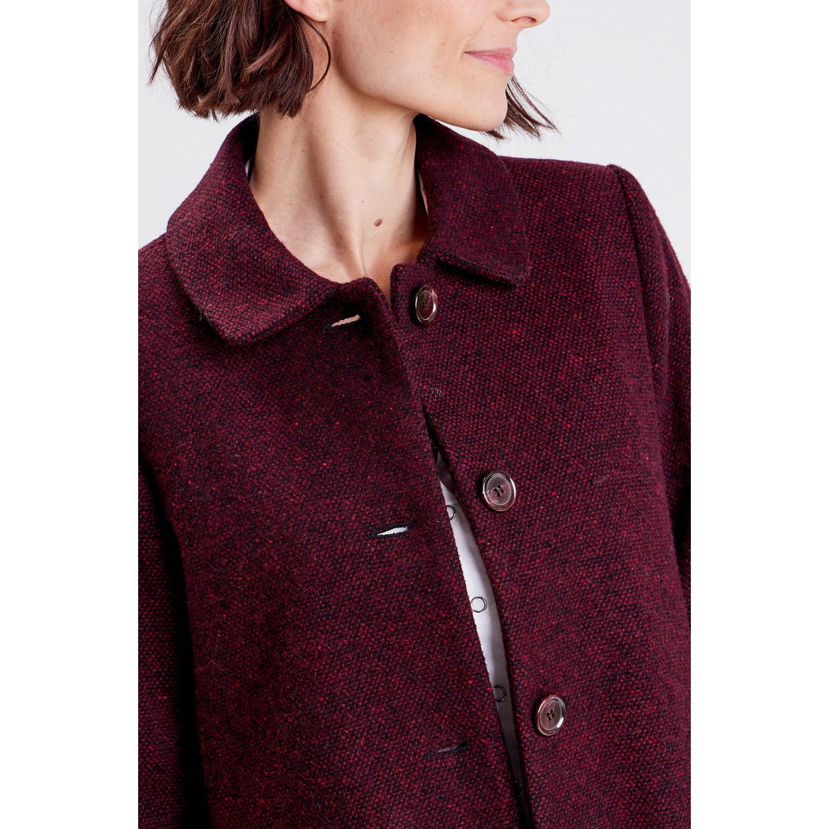 Manteau évasé boutonné noir, BREAL