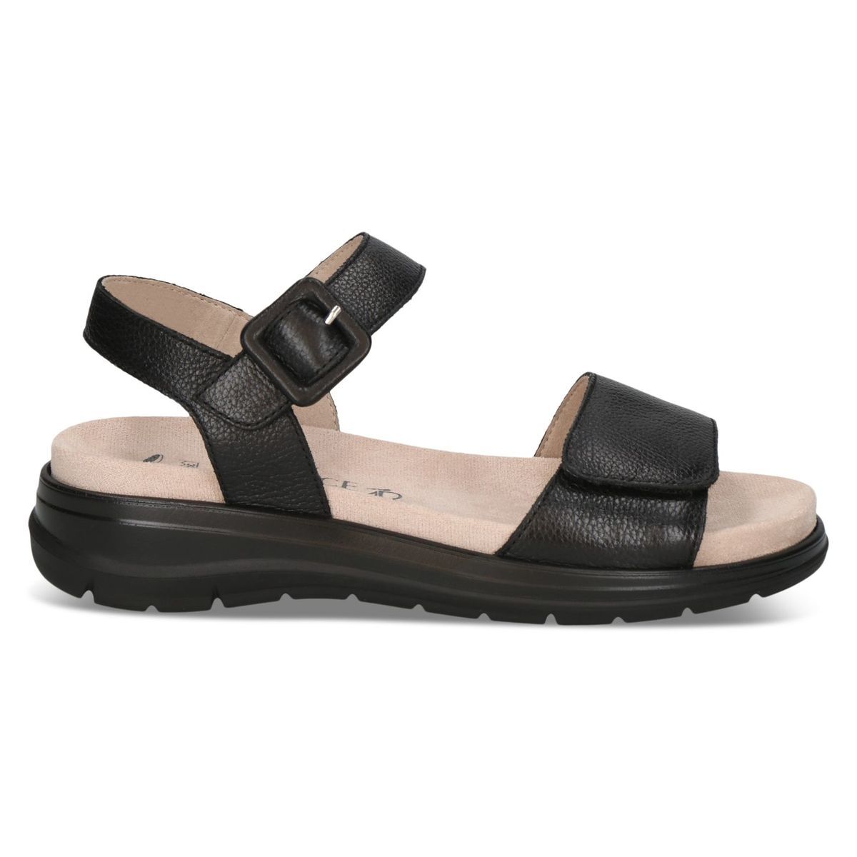 Sandale en cuir noir nappa, CAPRICE