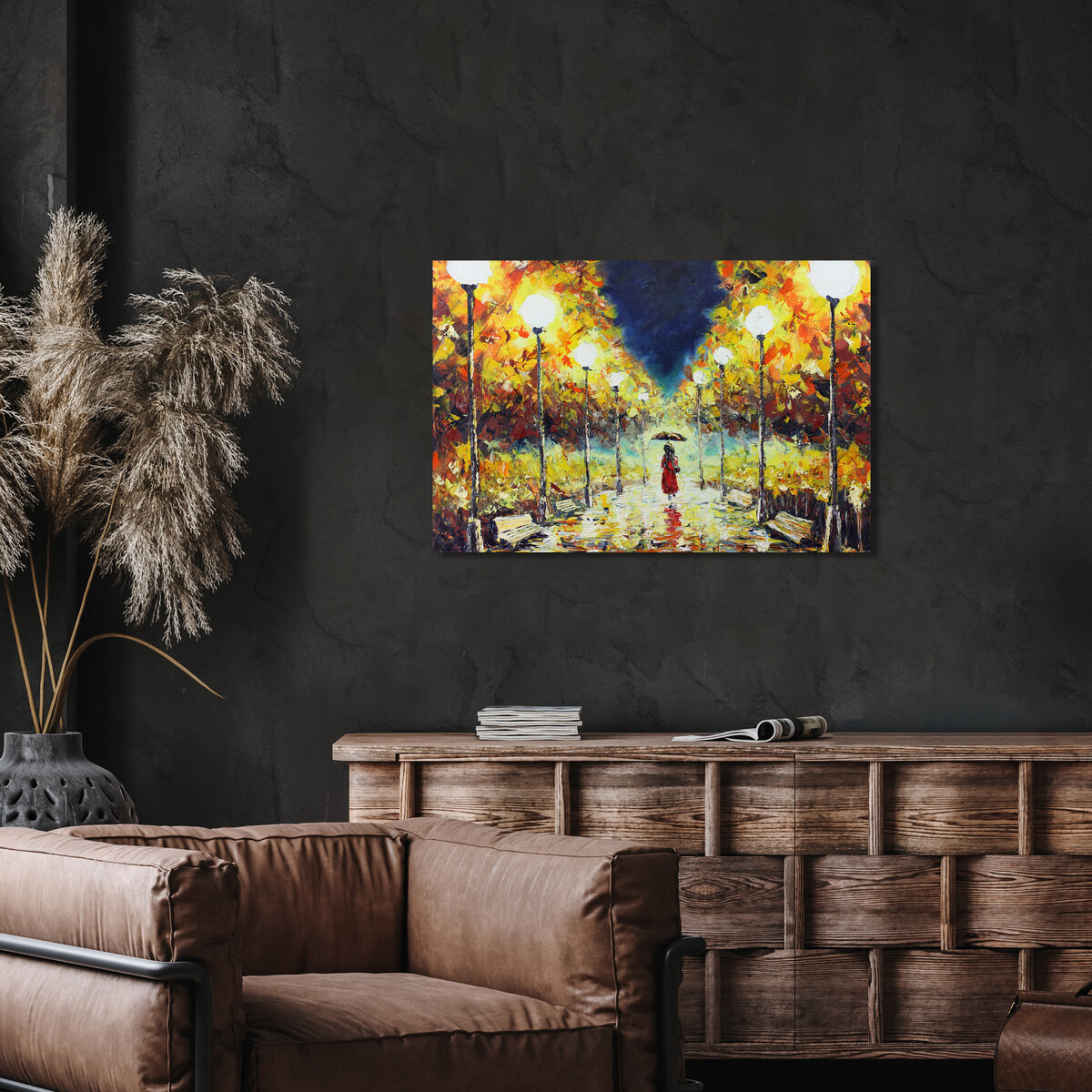 Tableau Mural Peinture Rue EFFET PEINTURE tableaux sur toile-orange, CEANOTHE