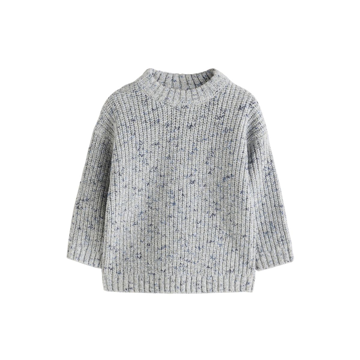Pull ras du cou en maille torsadée gris, NEXT