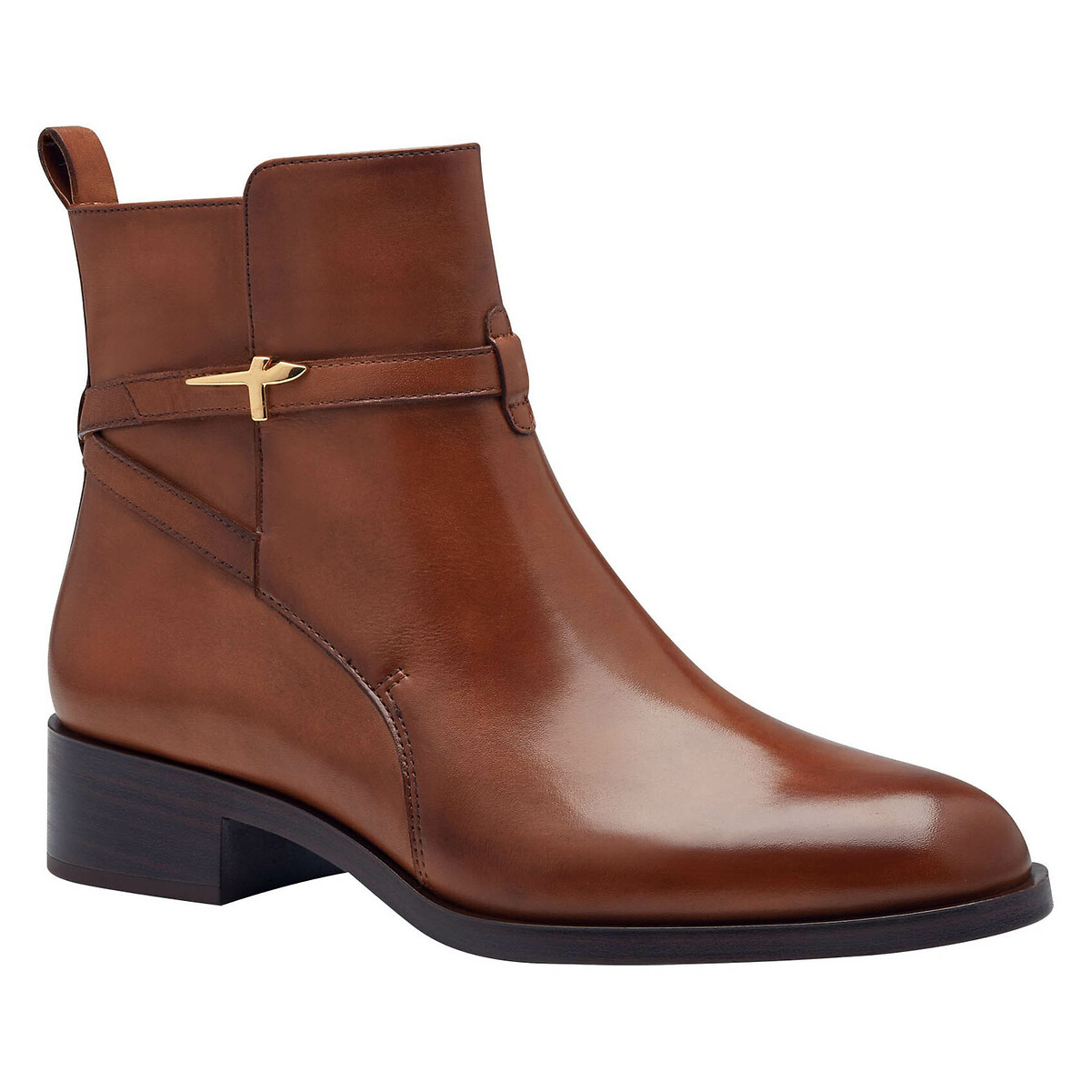 Leather Ankle Boots cognac, TAMARIS