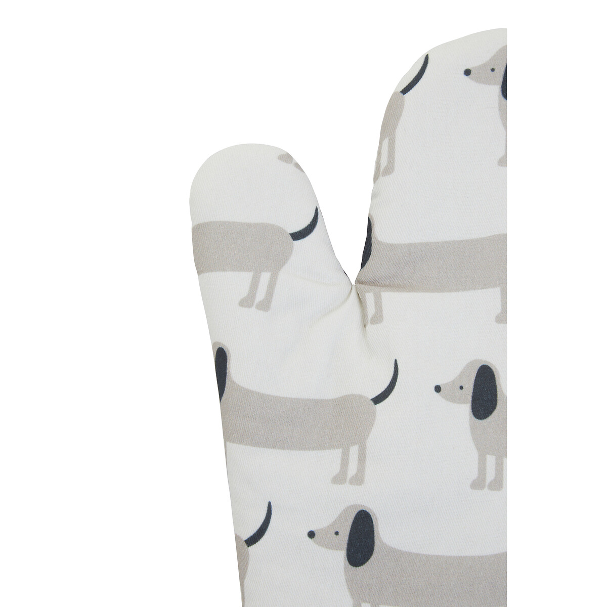 Cotton Single Oven Glove Sausage Dog Print white, SO'HOME