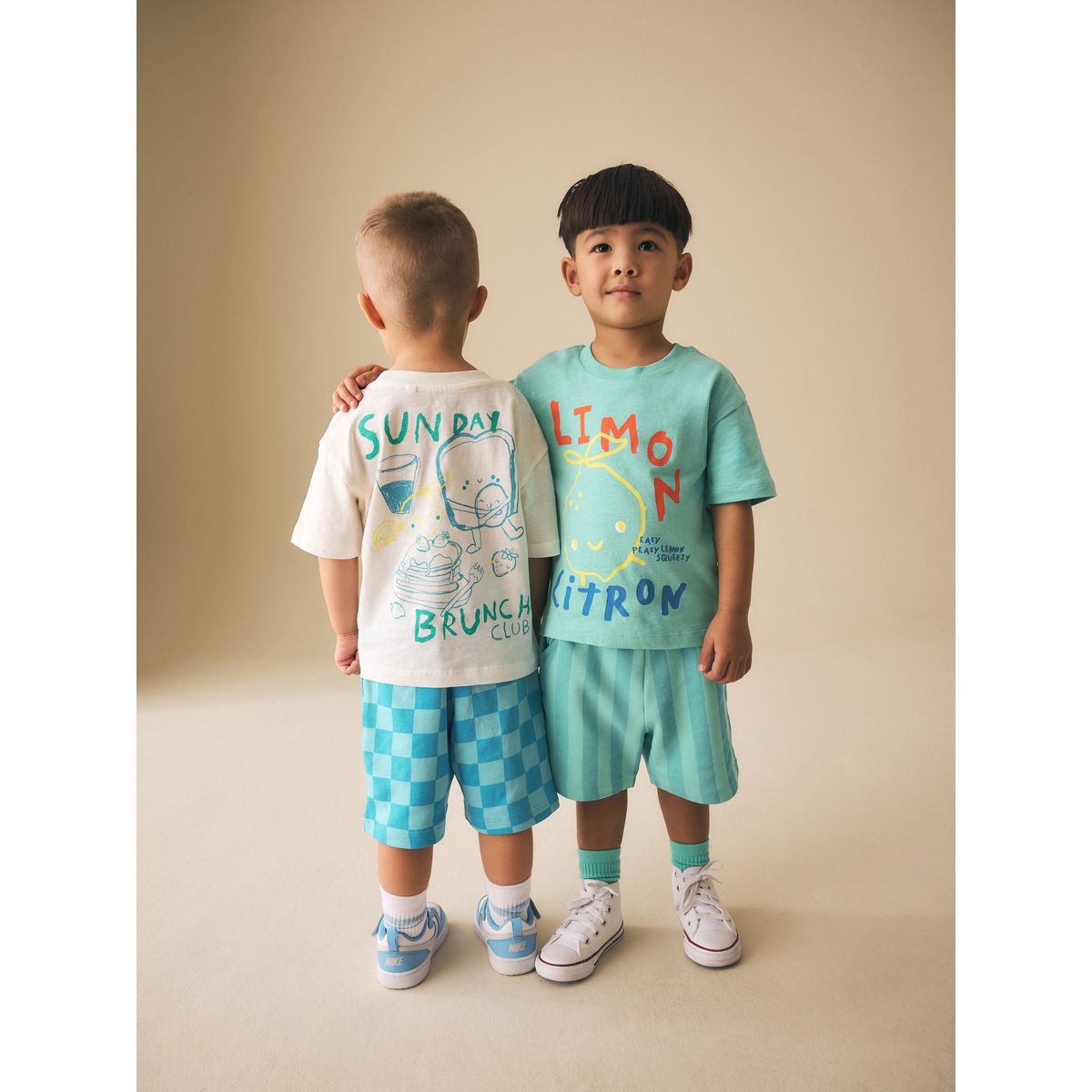 T-shirt à manches courtes et short, lot de 2 dos imprimé alimentaire vert/blanc, NEXT
