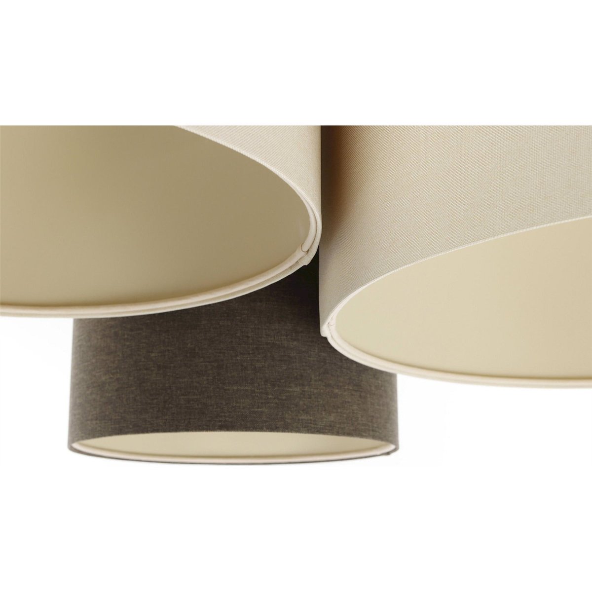 Plafonnier ovale en tissu, BOHO ELEGANT beige sable et crème, BPS KONCEPT