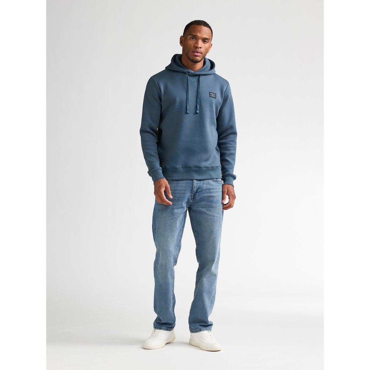 Sweat à capuche en scuba ashwood bleu storm blue, PETROL INDUSTRIES