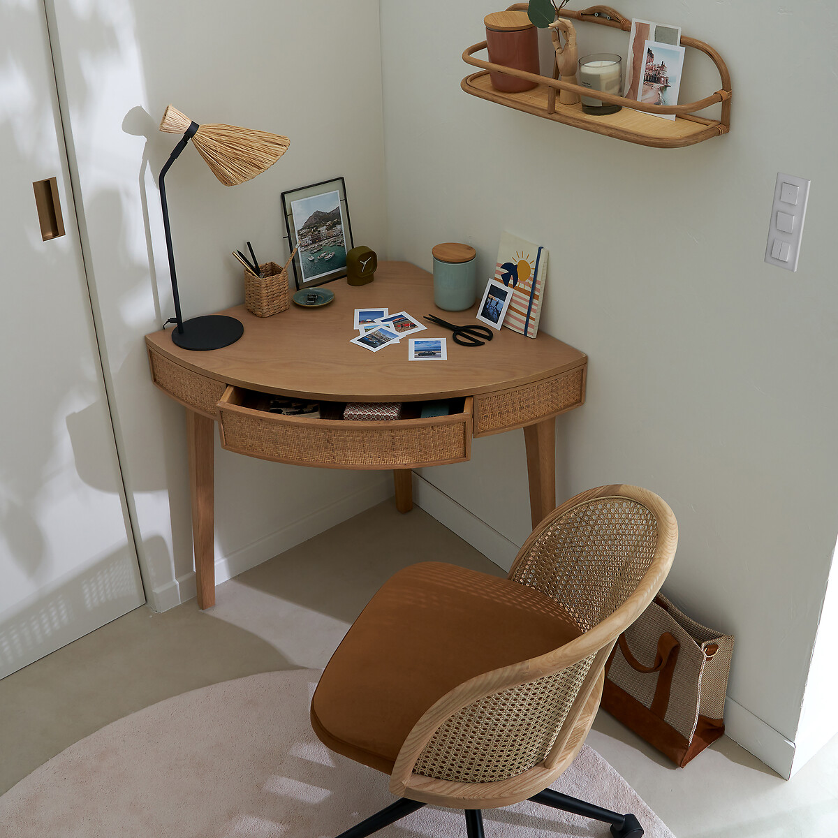 Achilde Corner Console Desk with Drawer natural, LA REDOUTE INTERIEURS