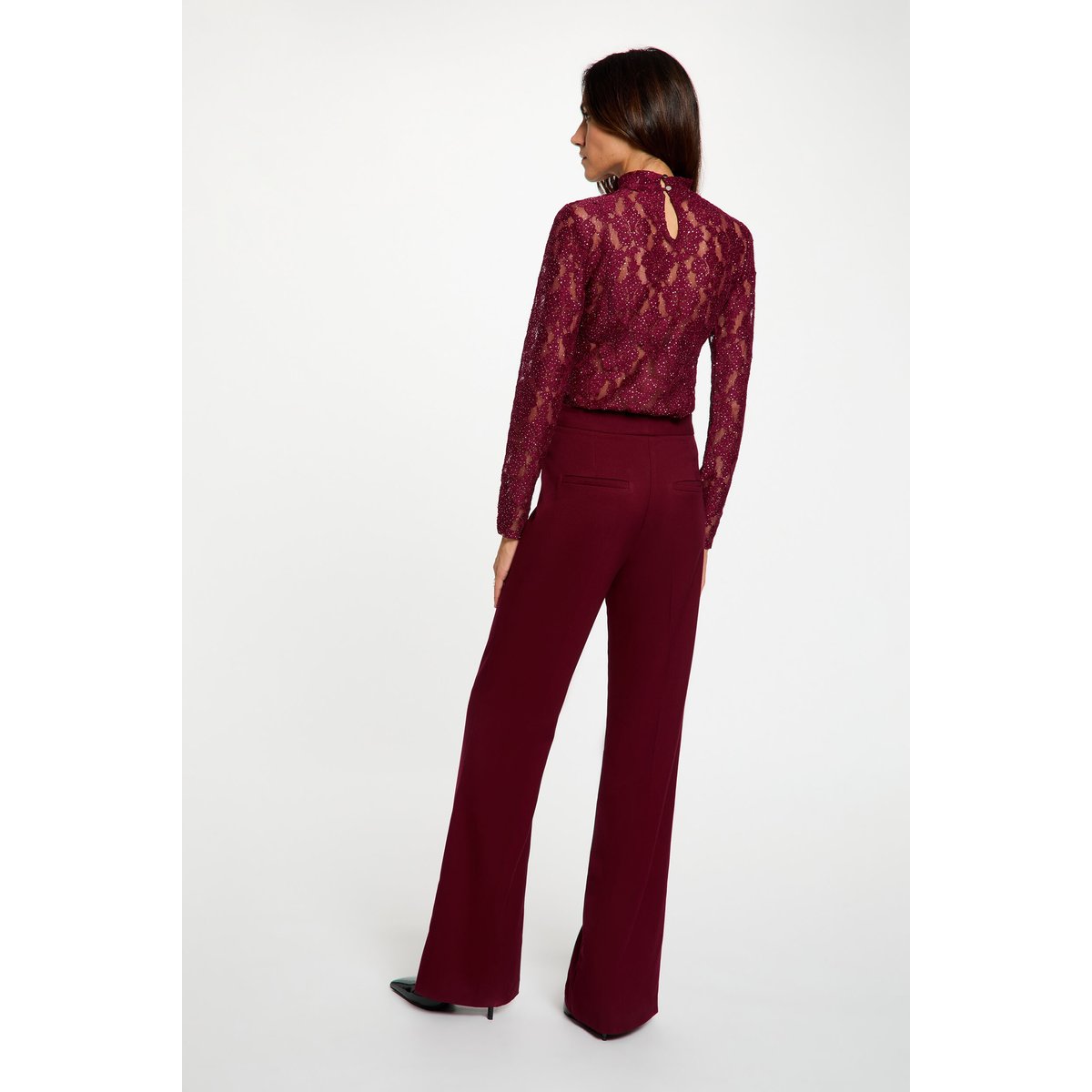 Pantalon bootcut bordeaux, MORGAN