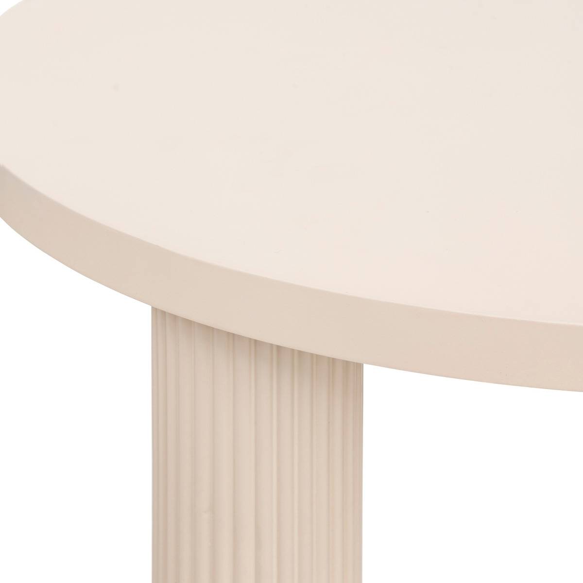 Table basse ronde piètement cannelé TELLA ivoire, ATMOSPHERA