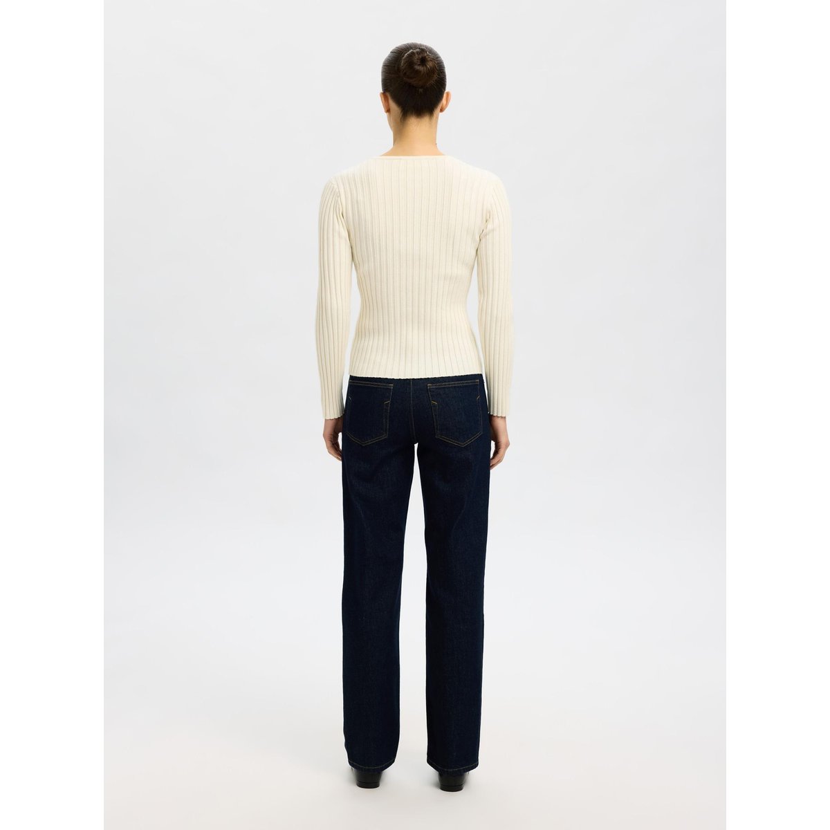 Top En Maille birch, SELECTED