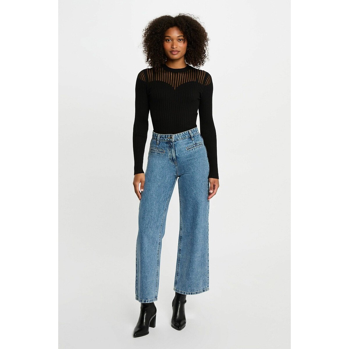 Pull manches longues noir, MORGAN