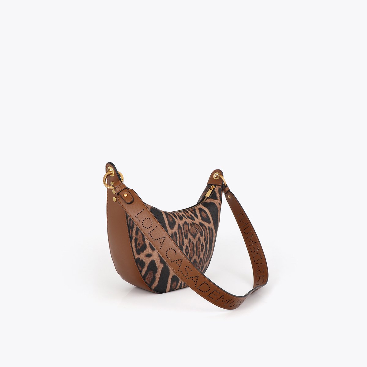Sac à bandoulière léopard à logo perforé léopard, LOLA CASADEMUNT