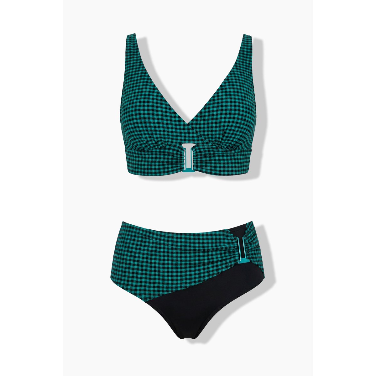 Bikini à carreaux, bonnets souples noir, ULLA POPKEN
