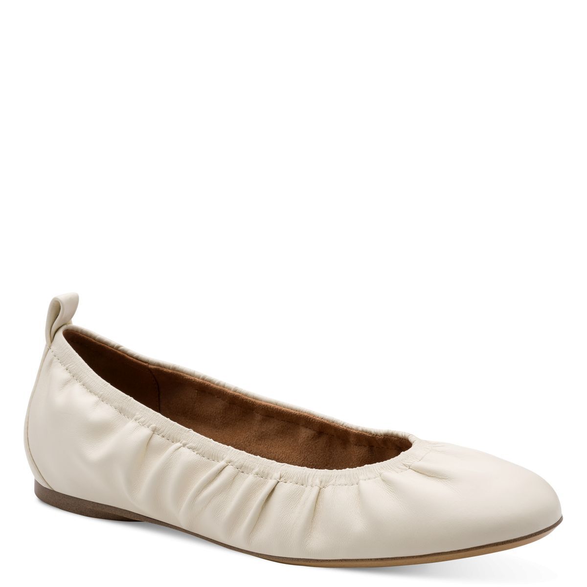 Ballerine en cuir blanc cassé, TAMARIS