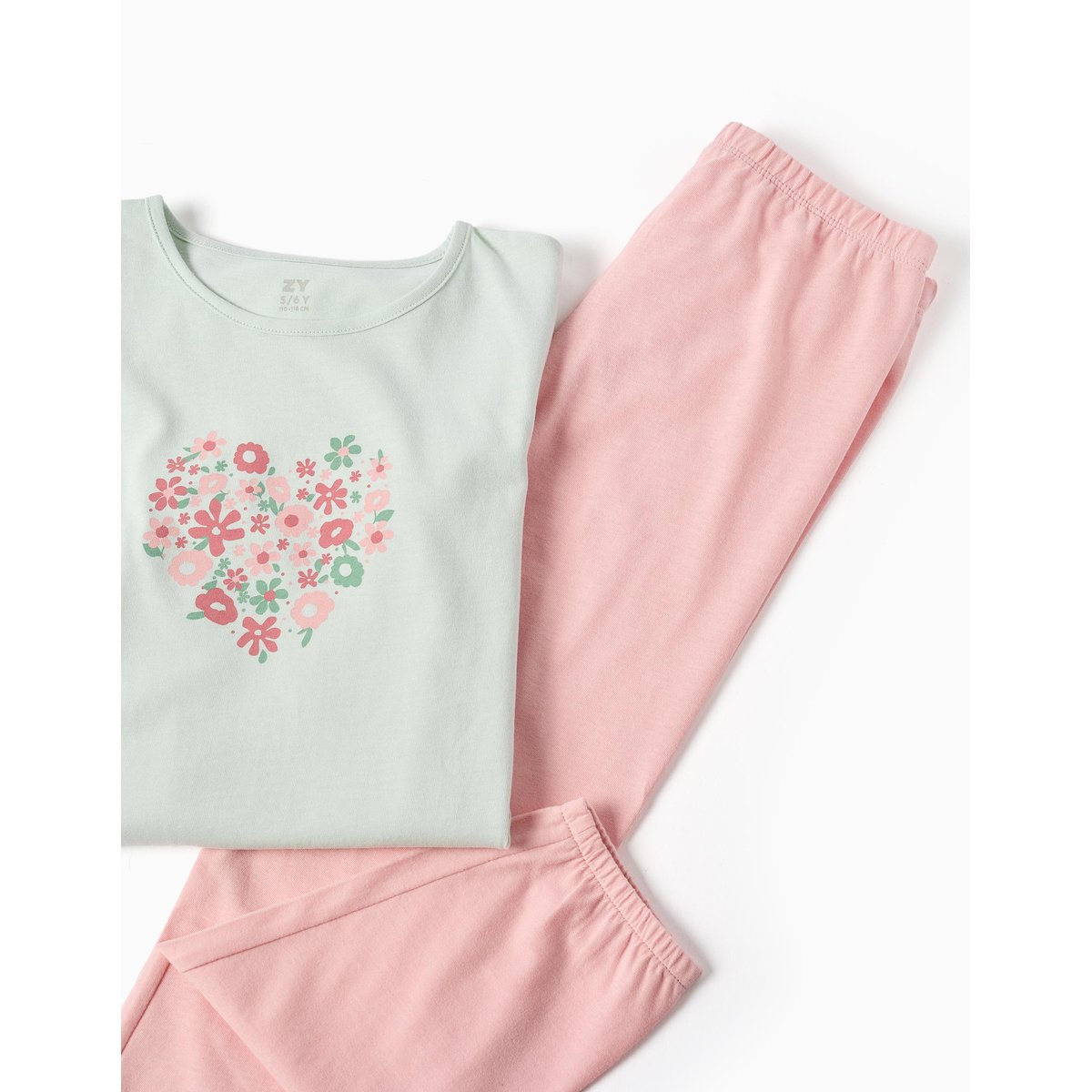 Pyjama à manches longues et imprimé fleurs vert, ZIPPY