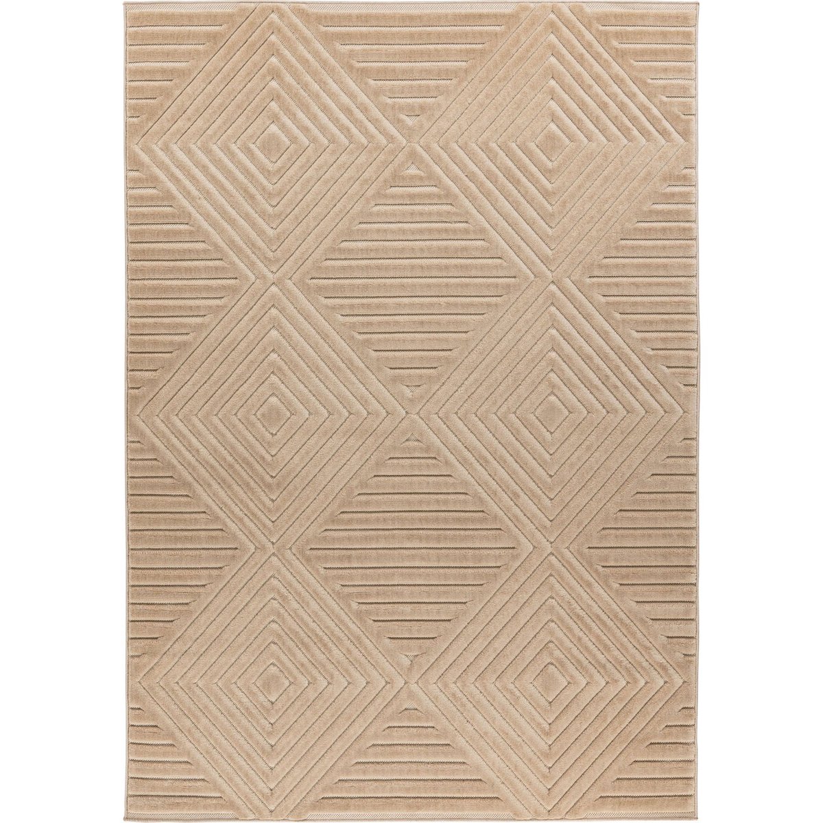 Tapis à motif géométrique, Style scandinave beige sable chaud ton sur ton, ARTE ESPINA