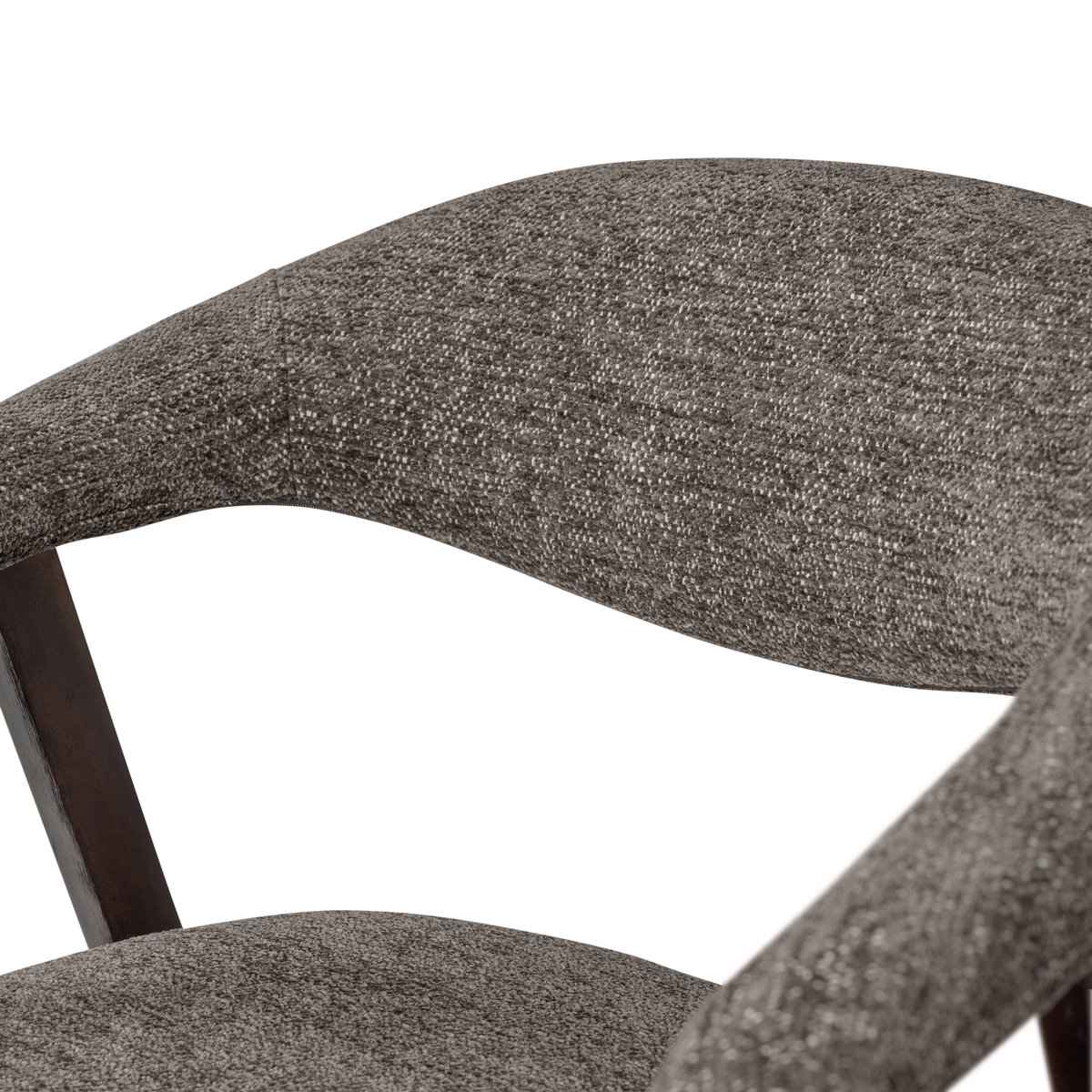 Lot de 2 chaises de salle à manger en tissu tissé AVAR gris, WOOOD
