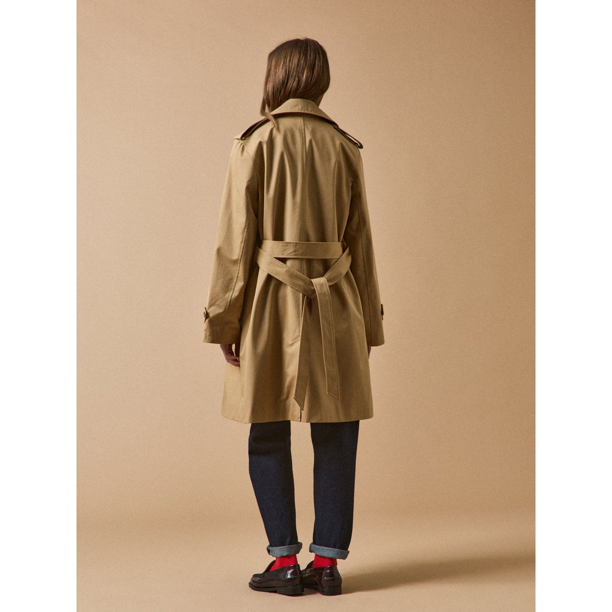 Trench long coton biologique beige, CYRILLUS