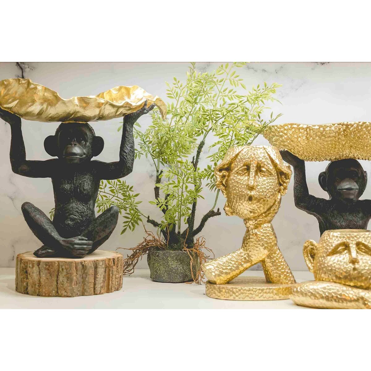 Planta artificial feto com base musgo, BORGHESI verde, BORGHESI