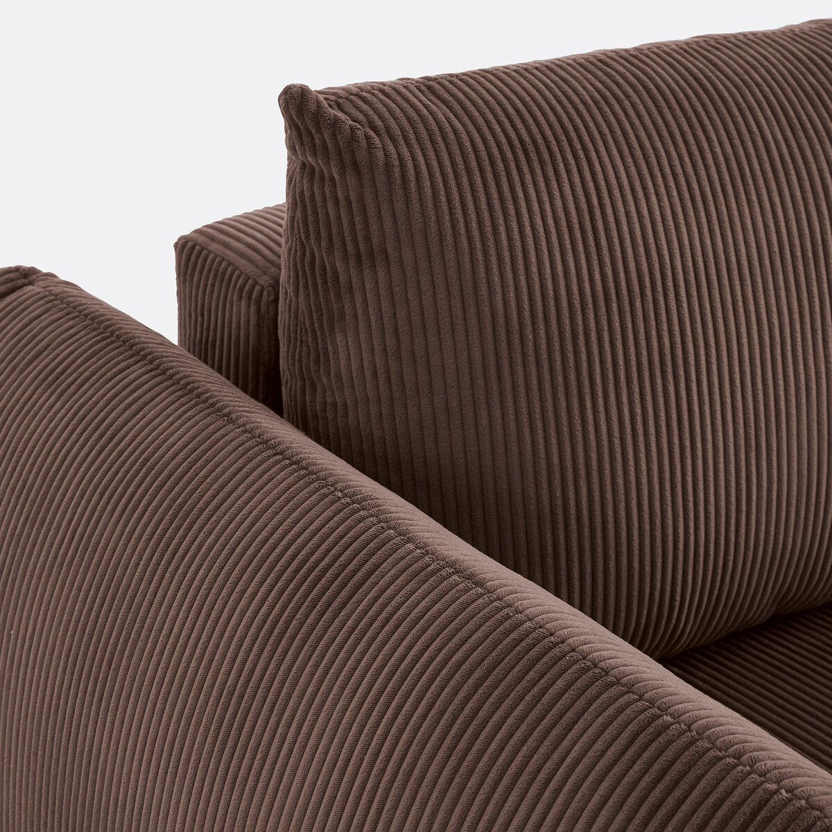 Sofá cama 3 plazas aterciopelado, Edith chocolate, LA REDOUTE INTERIEURS