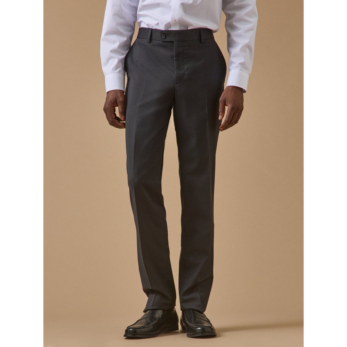 Pantalon de costume 100% laine gris chine fonce, CYRILLUS