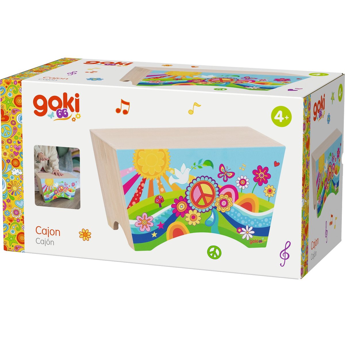 Cajon Flower Power bleu, GOKI