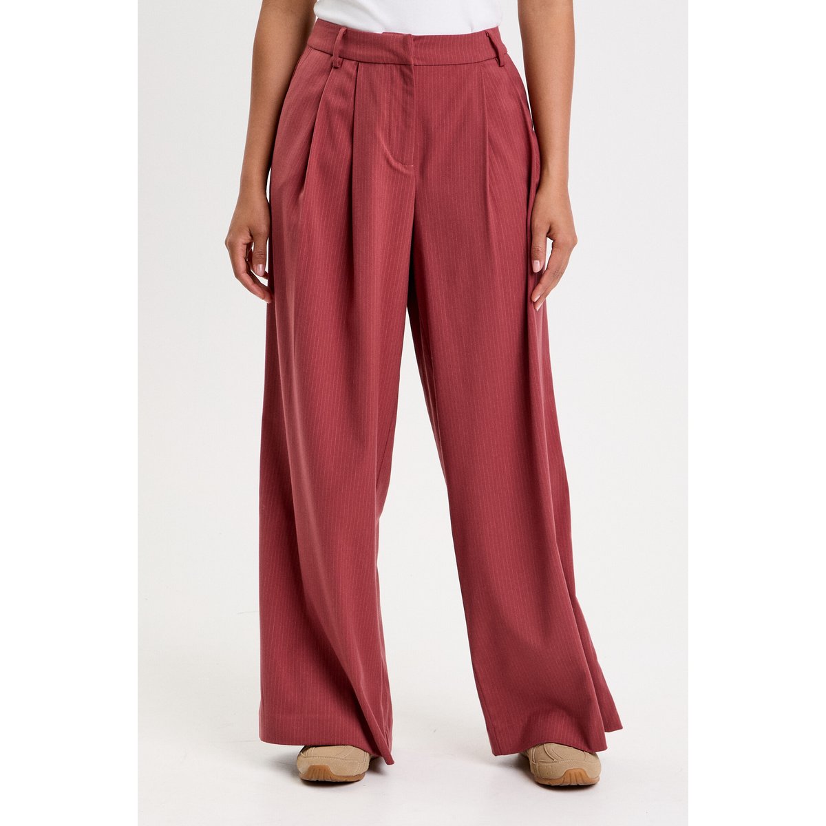 Pantalon large rouge foncé, CACHE CACHE