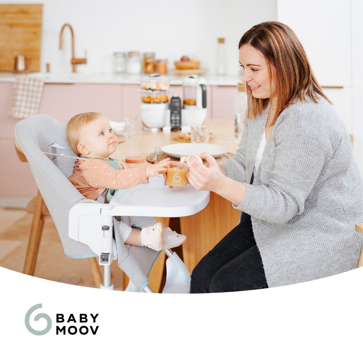 Lot de 6 pots bébé isy 250ml et 3 de 120ml transparent, BABYMOOV