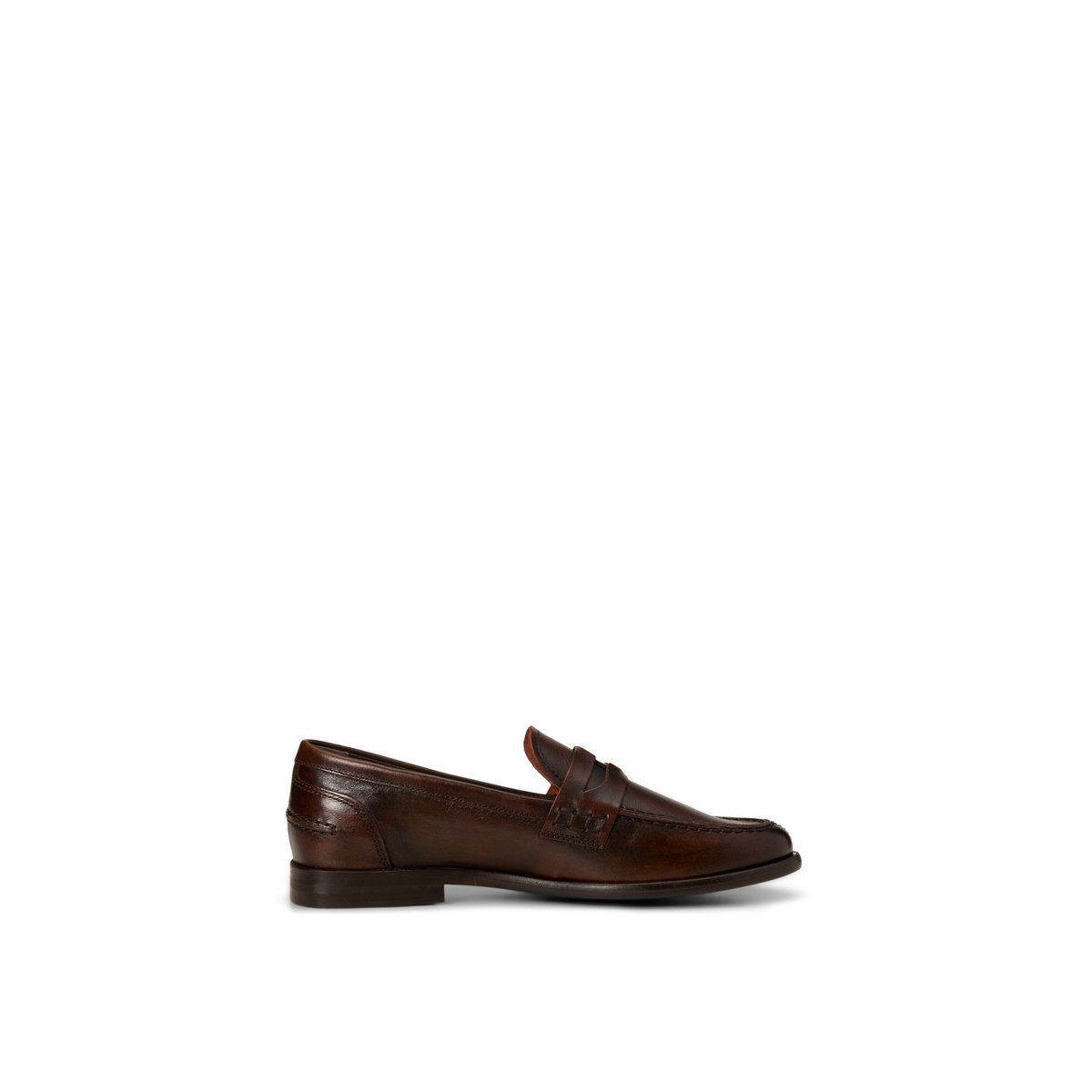 Mocassins Penny Loafer modèle Fiona en cuir de chèvre souple cognac, MARC O'POLO