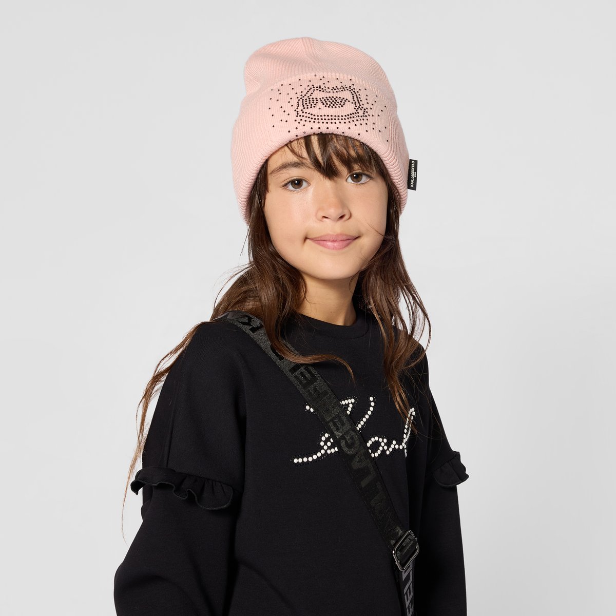 Ensemble bonnet et tour de cou rose petale, KARL LAGERFELD KIDS