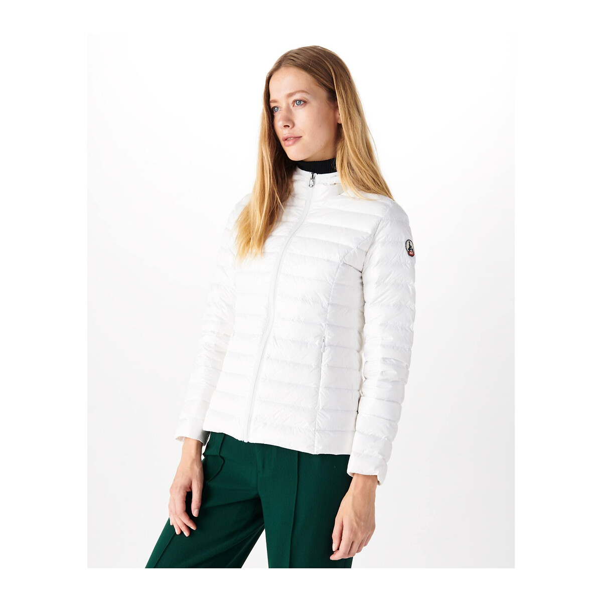 Cloe Quilted Padded Jacket with Hood and Zip Fastening white, JOTT