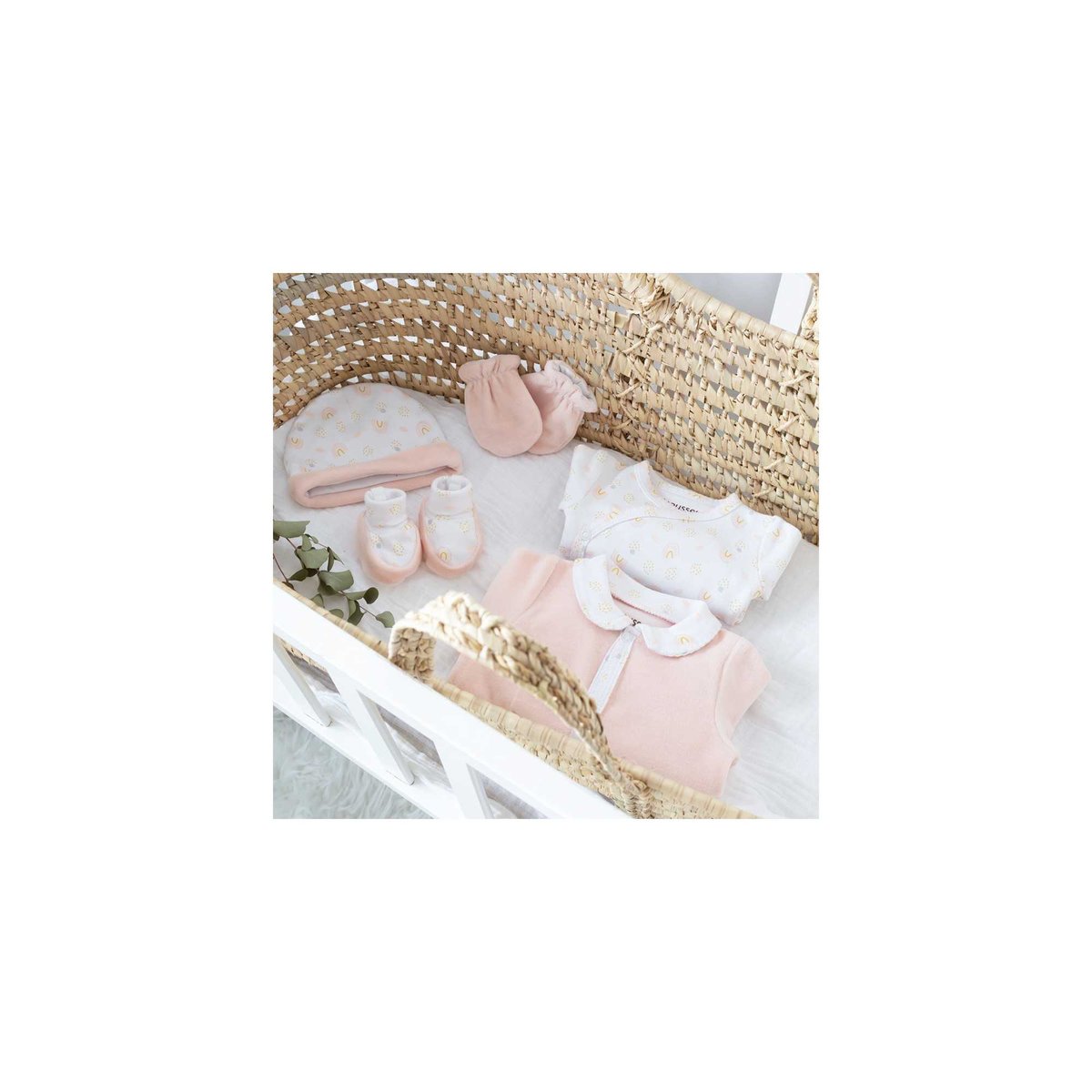 Kit naissance fille – OEKO-TEX® STANDARD 100 - Arc en ciel (6 pièces) rosa, TROIS KILOS SEPT