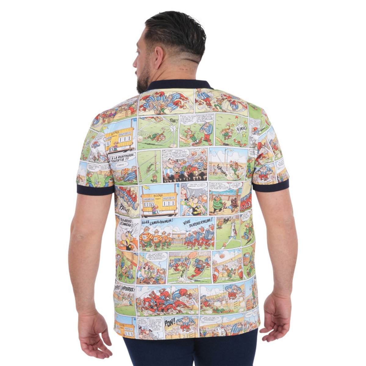 Polo en coton multicolore imprimé pourvu d'un col boutonné et d'une coupe droite multicolore, RUCKFIELD